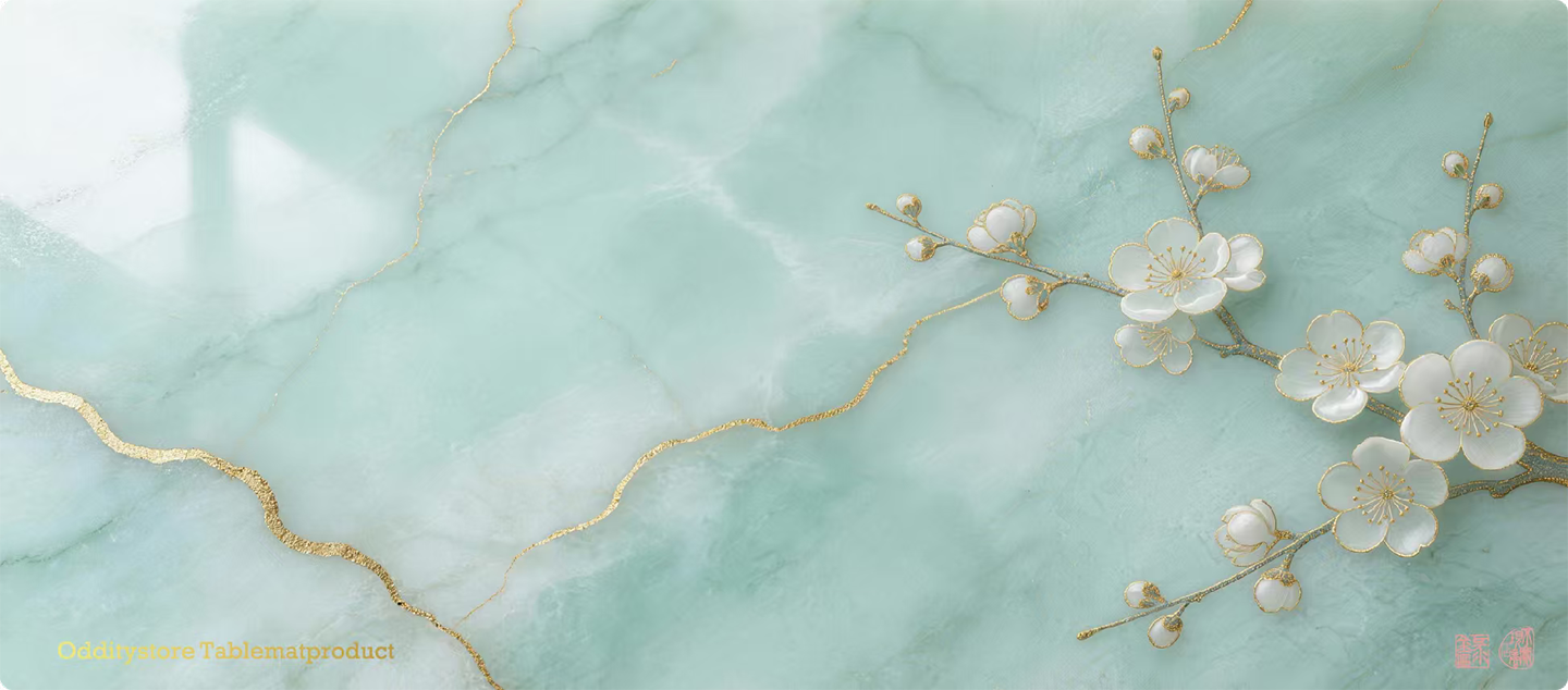 Li Qingzhao Gold Stone Record Desk Mat