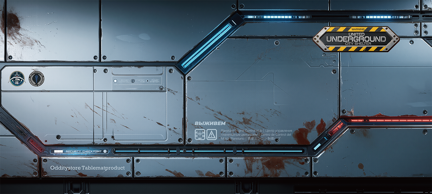 Wandering Earth Underground City Desk Mat